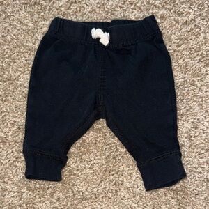 Carter's Black Newborn Jogger Pants with White Drawstring Detail